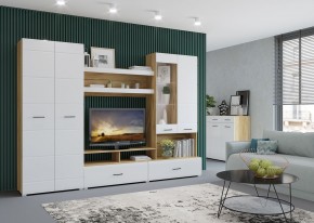 Стенка НЕНСИ 1 (Крафт золотой/Белый глянец) в Нытве - nytva.ok-mebel.com | фото 3
