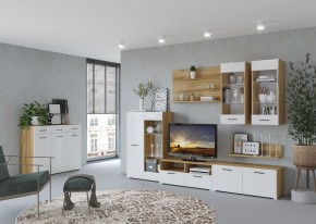 Стенка НЕНСИ 3 (Крафт золотой/Белый глянец) в Нытве - nytva.ok-mebel.com | фото 3