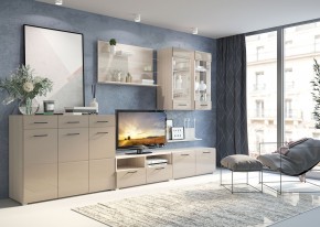 Стенка НЕНСИ 3 (Ясень Шимо светлый/Капучино глянец) в Нытве - nytva.ok-mebel.com | фото 2