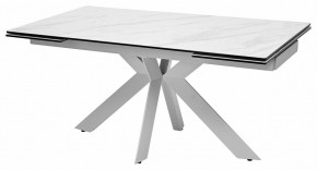 Стол BELLUNO 160 MARBLES KL-99 Белый мрамор матовый, итальянская керамика/ белый каркас, ®DISAUR в Нытве - nytva.ok-mebel.com | фото 2