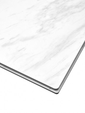 Стол BELLUNO 160 MARBLES KL-99 Белый мрамор матовый, итальянская керамика/ белый каркас, ®DISAUR в Нытве - nytva.ok-mebel.com | фото 4