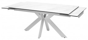 Стол BELLUNO 160 MARBLES KL-99 Белый мрамор матовый, итальянская керамика/ белый каркас, ®DISAUR в Нытве - nytva.ok-mebel.com | фото 5