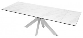 Стол BELLUNO 160 MARBLES KL-99 Белый мрамор матовый, итальянская керамика/ белый каркас, ®DISAUR в Нытве - nytva.ok-mebel.com | фото 8