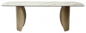 Стол BRONTE 220 KL-188 Контрастный мрамор матовый, итальянская керамика/ Шампань, ®DISAUR в Нытве - nytva.ok-mebel.com | фото 2