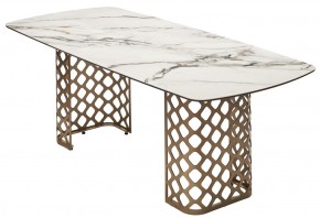 Стол CHIAVARI 220 KL-188 Контрастный мрамор матовый, итальянская керамика / Шампань, ®DISAUR в Нытве - nytva.ok-mebel.com | фото 7