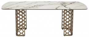 Стол CHIAVARI 220 KL-188 Контрастный мрамор матовый, итальянская керамика / Шампань, ®DISAUR в Нытве - nytva.ok-mebel.com | фото 8