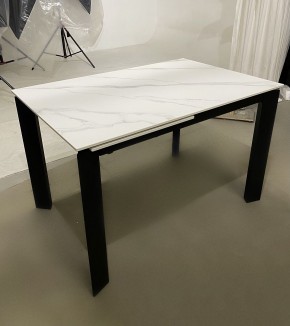 Стол CORNER 120 MATT WHITE MARBLE SOLID CERAMIC / BLACK, ®DISAUR в Нытве - nytva.ok-mebel.com | фото 2