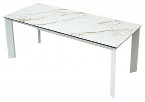 Стол CREMONA 160 KL-188 Контрастный мрамор / белый каркас, ®DISAUR в Нытве - nytva.ok-mebel.com | фото 2