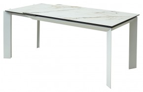Стол CREMONA 180 KL-188 Контрастный мрамор матовый, итальянская керамика/ белый каркас, ®DISAUR в Нытве - nytva.ok-mebel.com | фото 3