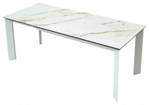 Стол CREMONA 180 KL-188 Контрастный мрамор матовый, итальянская керамика/ белый каркас, ®DISAUR в Нытве - nytva.ok-mebel.com | фото 9