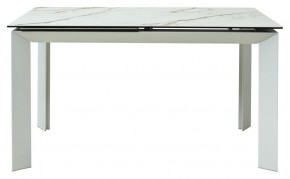 Стол CREMONA 180 KL-188 Контрастный мрамор матовый, итальянская керамика/ белый каркас, ®DISAUR в Нытве - nytva.ok-mebel.com | фото 2