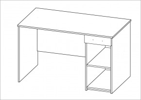 Стол КАСТОР письменный с одной тумбой и одним ящиком, цвет белый в Нытве - nytva.ok-mebel.com | фото 2