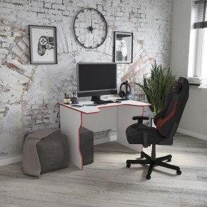 Стол компьютерный ВАРДИГ K2 100x82, белый/красный в Нытве - nytva.ok-mebel.com | фото 4