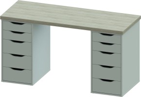 Стол письменный Ингар 2/55 140x75x55, дуб беленый/белый в Нытве - nytva.ok-mebel.com | фото 2