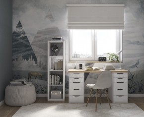Стол письменный Ингар 2/55 140x75x55, дуб беленый/белый в Нытве - nytva.ok-mebel.com | фото 4