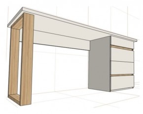 Стол письменный с тумбой 4 ящика (1450) в Нытве - nytva.ok-mebel.com | фото 2