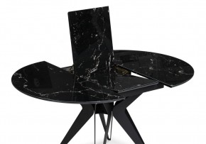 Стол стеклянный Рикла 110(150)х110х76 черный мрамор / черный в Нытве - nytva.ok-mebel.com | фото 4