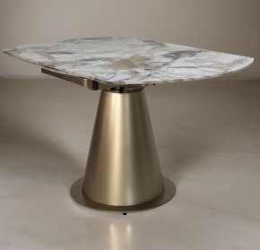 Стол TERAMO 135 GLOSS GRAND JADE SOLID CERAMIC, керамика, поворотн.механизм / Бронзовый, ®DISAUR в Нытве - nytva.ok-mebel.com | фото