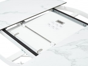 Стол TRENTO 120 HIGH GLOSS STATUARIO Белый мрамор глянцевый, керамика/ белый каркас, ®DISAUR в Нытве - nytva.ok-mebel.com | фото 3