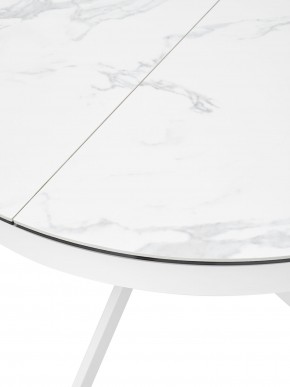 Стол TRENTO 120 HIGH GLOSS STATUARIO Белый мрамор глянцевый, керамика/ белый каркас, ®DISAUR в Нытве - nytva.ok-mebel.com | фото 4