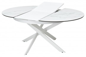 Стол TRENTO 120 HIGH GLOSS STATUARIO Белый мрамор глянцевый, керамика/ белый каркас, ®DISAUR в Нытве - nytva.ok-mebel.com | фото 5