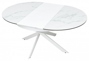 Стол TRENTO 120 HIGH GLOSS STATUARIO Белый мрамор глянцевый, керамика/ белый каркас, ®DISAUR в Нытве - nytva.ok-mebel.com | фото 8
