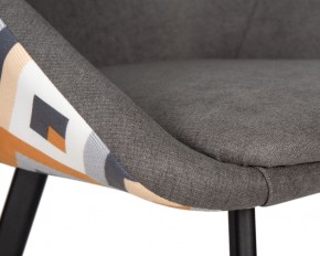 Стул обеденный DOBRIN MARKUS, ЭМАЛЬ ЧЕРНЫЙ МУАР ткань Candy Graphite+Escada Ochre в Нытве - nytva.ok-mebel.com | фото 7