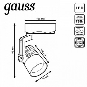 Светильник на штанге Gauss Track Light TR061 в Нытве - nytva.ok-mebel.com | фото 6