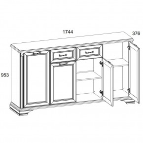 Тумба 4D1S, MONAKO, цвет Сосна винтаж/дуб анкона в Нытве - nytva.ok-mebel.com | фото 2