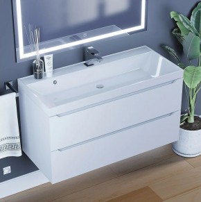 Тумба под раковину Uperwood Tanos 100 см, подвесная, белая матовая в Нытве - nytva.ok-mebel.com | фото 10