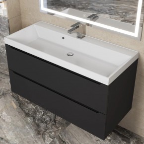 Тумба под раковину Uperwood Tanos 100 см, подвесная, черная матовая в Нытве - nytva.ok-mebel.com | фото