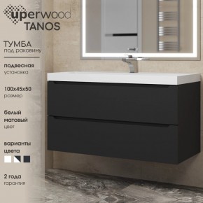 Тумба под раковину Uperwood Tanos 100 см, подвесная, черная матовая в Нытве - nytva.ok-mebel.com | фото 3