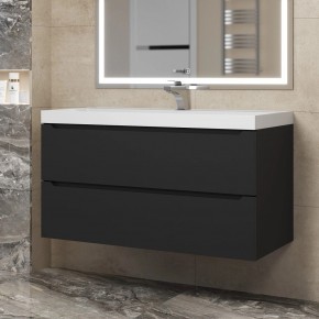 Тумба под раковину Uperwood Tanos 100 см, подвесная, черная матовая в Нытве - nytva.ok-mebel.com | фото 8