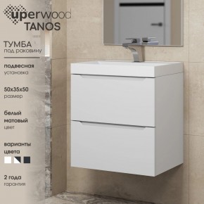 Тумба под раковину Uperwood Tanos 50 см, подвесная, белая матовая в Нытве - nytva.ok-mebel.com | фото 6