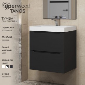 Тумба под раковину Uperwood Tanos 50 см, подвесная, черная матовая в Нытве - nytva.ok-mebel.com | фото 4