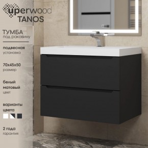 Тумба под раковину Uperwood Tanos 70 см, подвесная, черная матовая в Нытве - nytva.ok-mebel.com | фото 3