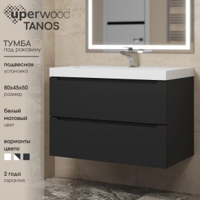 Тумба под раковину Uperwood Tanos 80 см, подвесная, черная матовая в Нытве - nytva.ok-mebel.com | фото 3