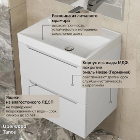 Тумба с раковиной Uperwood Tanos 50 см, подвесная, белая матовая в Нытве - nytva.ok-mebel.com | фото 6