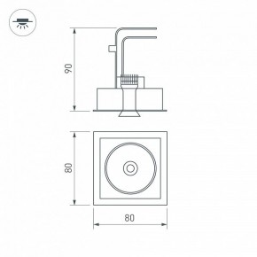 Встраиваемый светильник Arlight CL-SIMPLE-S80x80-9W Warm3000 (BK, 45 deg) 028149 в Нытве - nytva.ok-mebel.com | фото 9