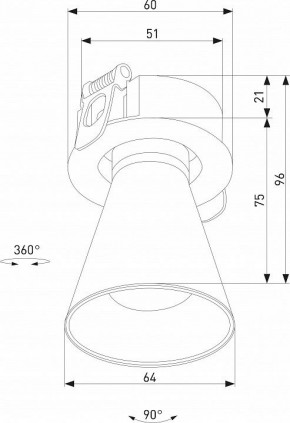 Встраиваемый светильник Elektrostandard Bell 25097/LED 8W 3000K черный в Нытве - nytva.ok-mebel.com | фото 5