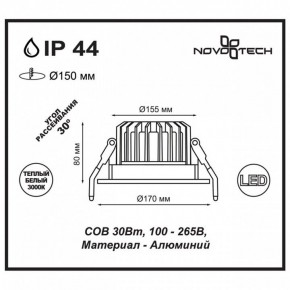 Встраиваемый светильник Novotech Drum 357604 в Нытве - nytva.ok-mebel.com | фото 3