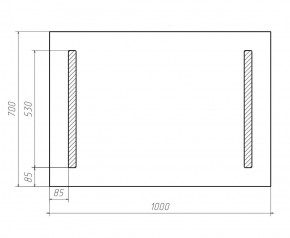 Зеркало Good Light 2-100 с подсветкой Домино (GL7016Z) в Нытве - nytva.ok-mebel.com | фото 3