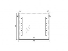 Зеркало Quadro 80 alum с подсветкой Sansa (SQ1017Z) в Нытве - nytva.ok-mebel.com | фото 7